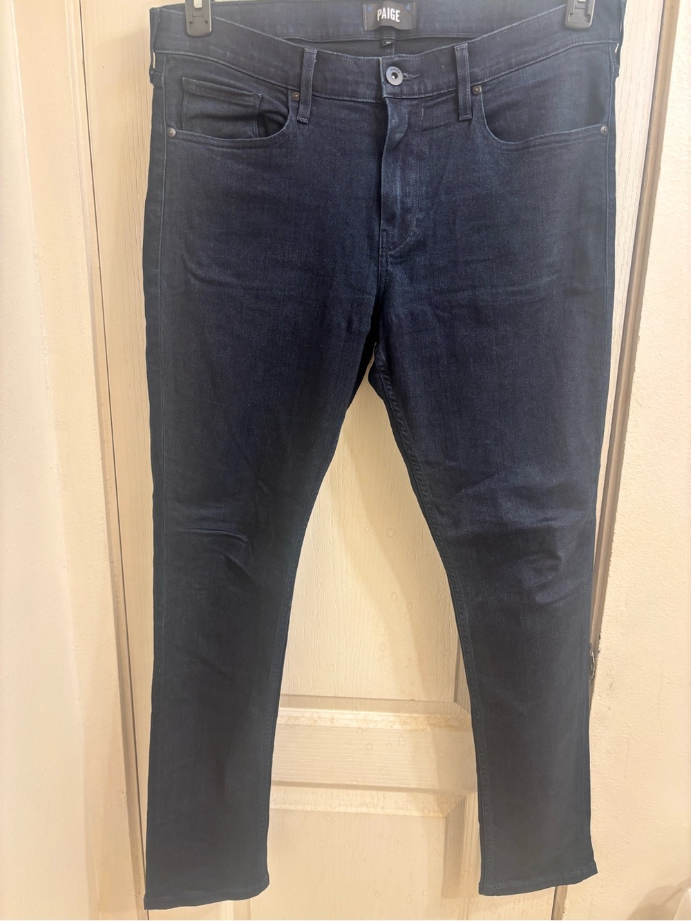 PAIGE Men’s Dark Indigo Slim Straight Jeans-New w/o Tags